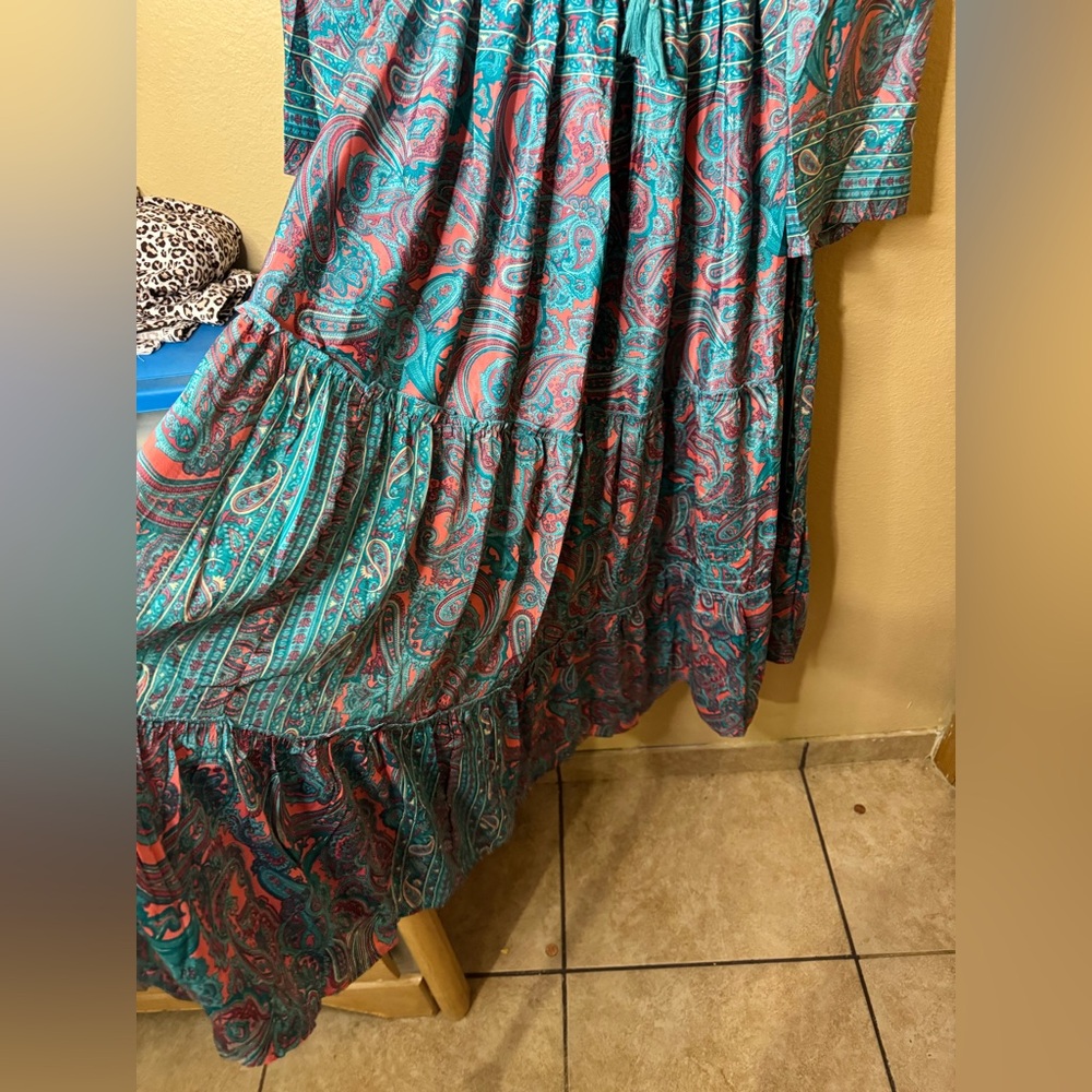 ❤️‍🔥HOT DEAL❤️‍🔥 Bohemian Paisley Print Long Sleeve Dress - Picture 11 of 13
